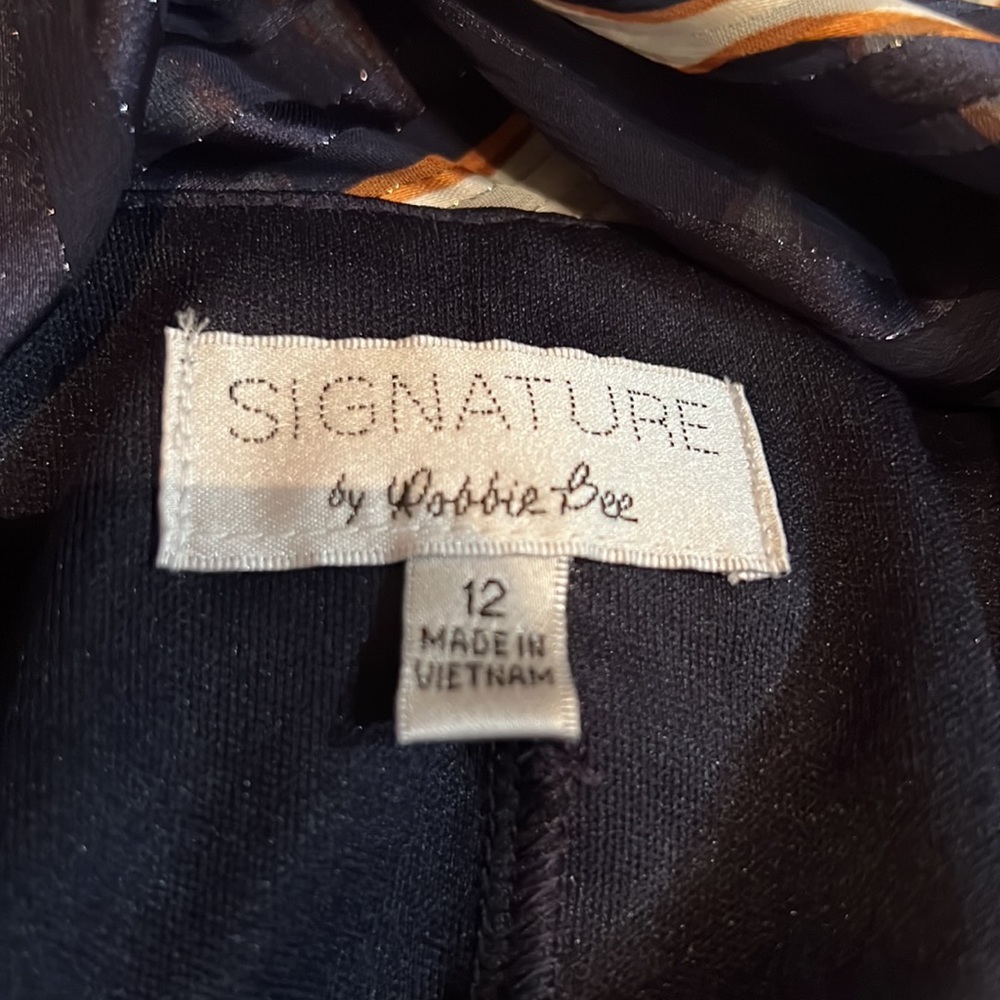 Signature by Robbie Bee navy/rust sleeveless dress, size 12, NWT - Picture 11 of 16